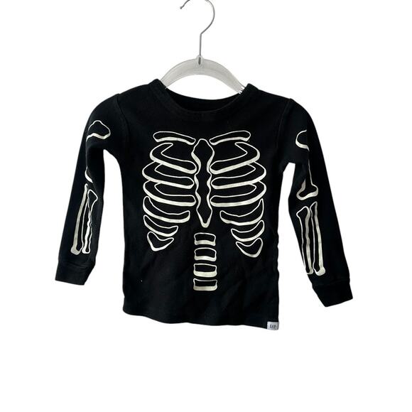 BABY GAP Black & White Skeleton 2 piece Pajama Set Size 3 years - Picture 2 of 6